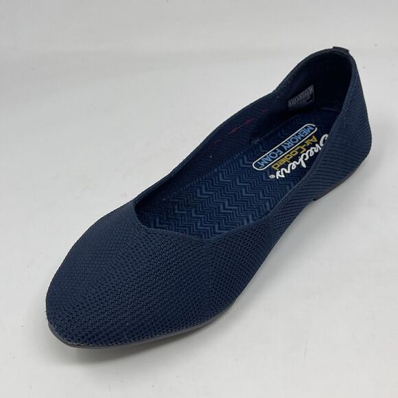 Skechers Cleo Stretch Fit Shoes Womens 8.5 Blue Vegan Ballet Flats Casual Comfy - Picture 7 of 15